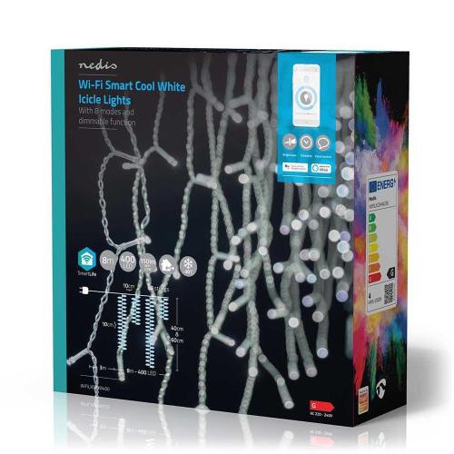 Iluminação Decorativa Nedis Smartlife Wi-Fi Cool White | 400 Leds | 8m | Android / Ios