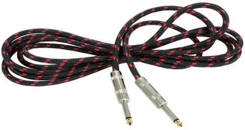Classic Braided Guitar Lead Black/Red 3.0m