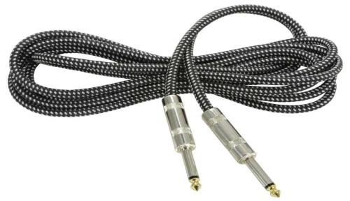 Classic Braided Guitar Lead Black/White 3.0m