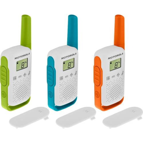 Motorola T42 Two-Way Radio 16 Channels Blue Green Orange White