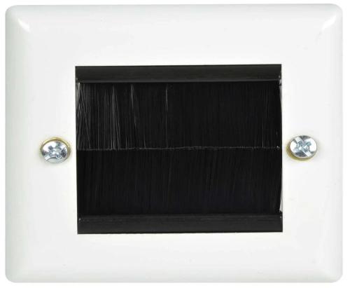 Brush Wallplate 1g White Steel
