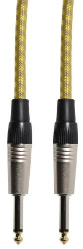Braid Guitar Lead Grey/Gold 3m