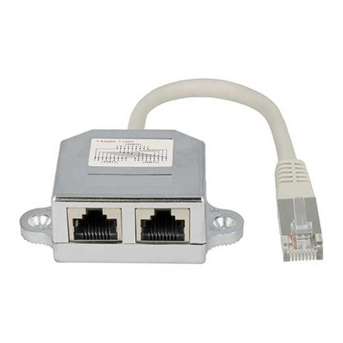 Adaptador Rj45 de 1 Macho a 2 Hembras