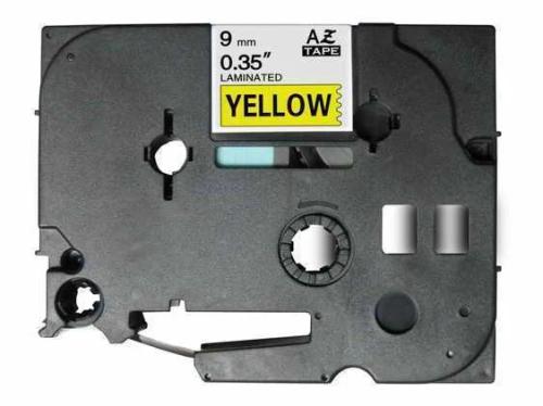 Fita Laminada Compatível Brother Tze-621 - 9mm X 8 Metros Preto/Amarelo