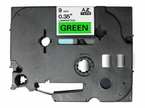Fita Laminada Compatível Brother Tze-721 - 9mm X 8 Metros Preto/Verde