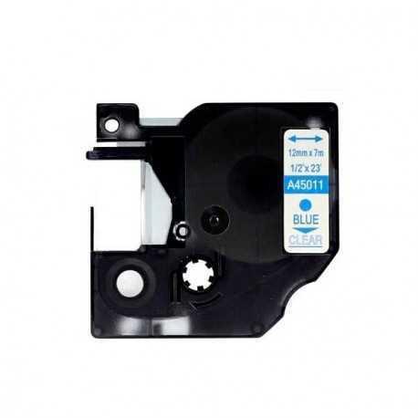 Fita Compatível Dymo D1 45011 - 12mm X 7 Metros Azul/Transparente S0720510