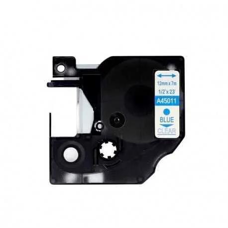 Fita Compatível Dymo D1 45011 - 12mm X 7 Metros Azul/Transparente S0720510