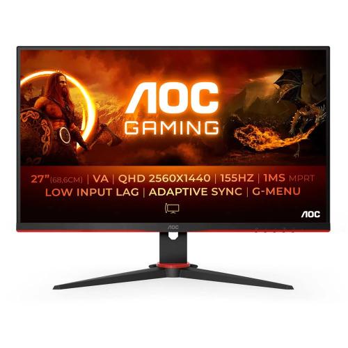 Monitor G2 Va 27" Q27g2e/Bk Quad Hd Preto, Vermelho - Aoc