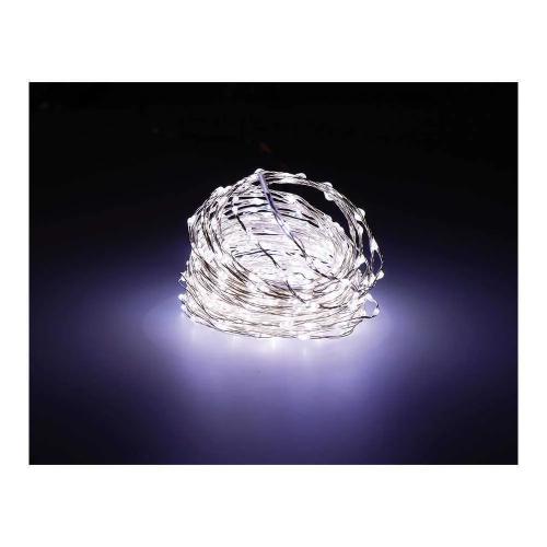 Grinalda Micro LED Extra Dense Branco Frio Intermitente 14m 567 Leds Cabo Prateado