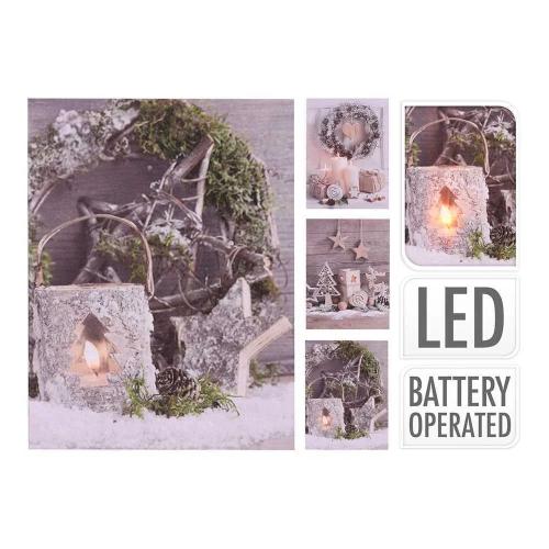 Quadro de Natal LED 15x20cm Modelos Sortidos