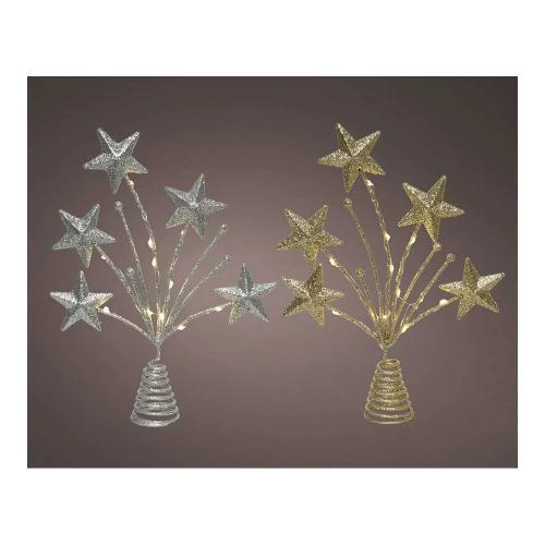 Enfeite para Árvore de Natal Estrelas 5x21x31cm 12 Leds Cores Sortidas