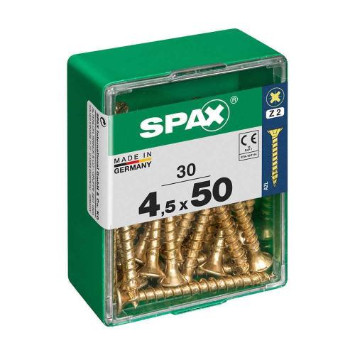 Caja de Tornillos Spax Yellox Madera Cabeza Plana.