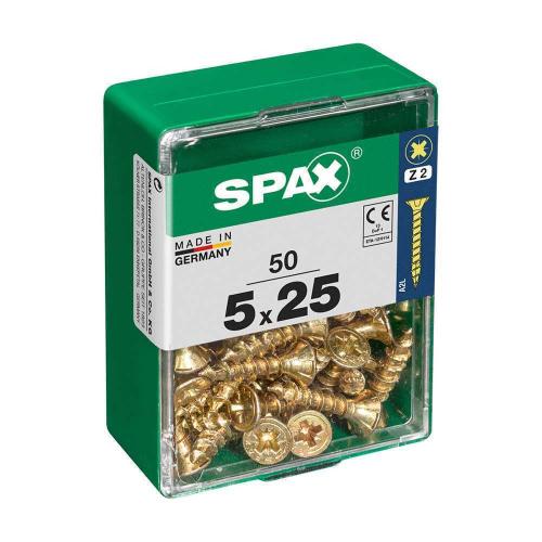 Caixa 50un Parafuso Madeira Spax Cab. Plana Yello.