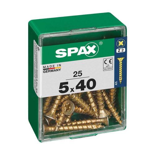 Caixa 25un Parafuso Madeira Spax Cab. Plana Yello.