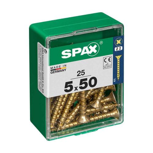 Caixa 25un Parafuso Madeira Spax Cab. Plana Yello.