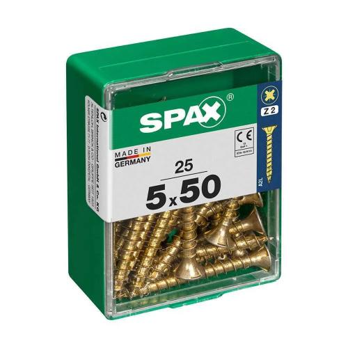 Caixa 25un Parafuso Madeira Spax Cab. Plana Yello.
