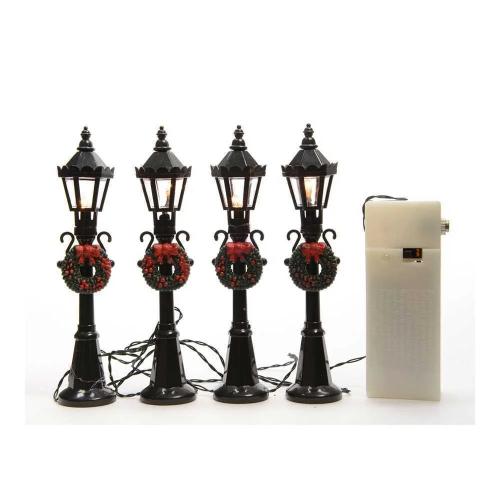 Kit de 4 Candeeiros de Rua de Plástico Lanterna LED Ø2,5x12cm 4 Leds