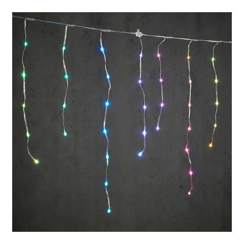 Cortina LED Efeito Carambina Multicor 300x70cm