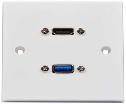 Multimedia Wallplate With 8k Hdmi And Usb3.0 Sockets