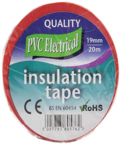 Fita de isolamento elétrico PVC20R. 20m. vermelho