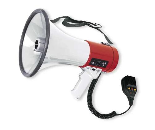 Megafone com Sirene. Reprodutor Usb/Sd e Gravador. Microfone de Mão.