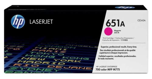 Hp Toner Cart. Ce343a (651a) F?r Lj 700/775 Magenta
