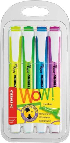Stabilo Swing Cool Pack de 4 Marcadores Fluoresce.