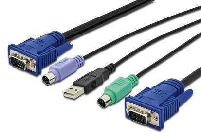 Cable Kvm Digitus Vga Ps/2 Usb Hd Db15/M 2xminidi.