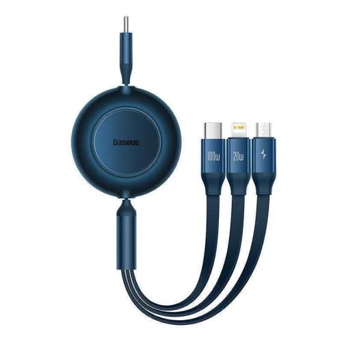 Cabo Usb-C 3 em 1 100 W 3.5 a 1.1 M Azul Baseus