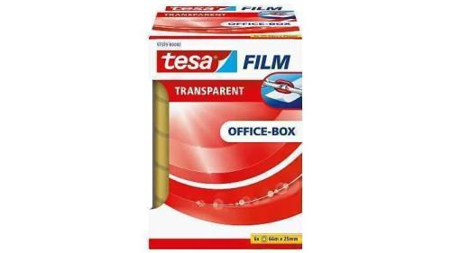 Tesafilm Office Box Rolle 66m 25mm Transparent 6st.