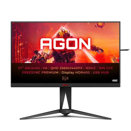 Monitor Agon Ips 27" Ag275qxn/Eu Quad Hd Preto, Vermelho - Aoc