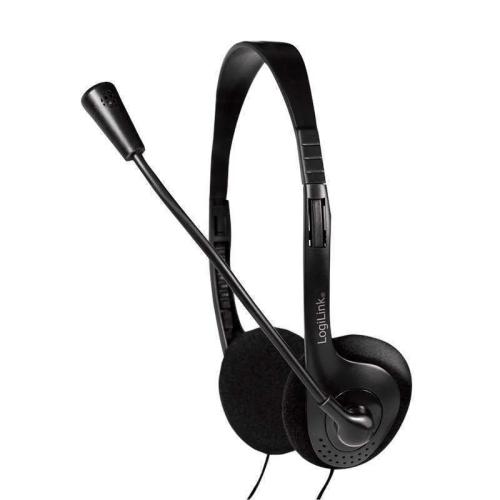 Auscultadores Headset Hs0052 C/ Microfone Preto - Logilink