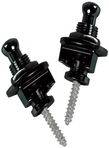 Set of 2 strap locks for guitar - black