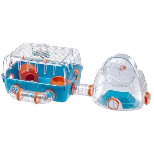 FERPLAST COMBI 2 HAMSTER AZUL, TRANSPARENTE