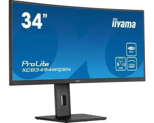 Monitor Curvo Prolite Va LED 34" Ultrawide Quad Hd Preto - Iiyama
