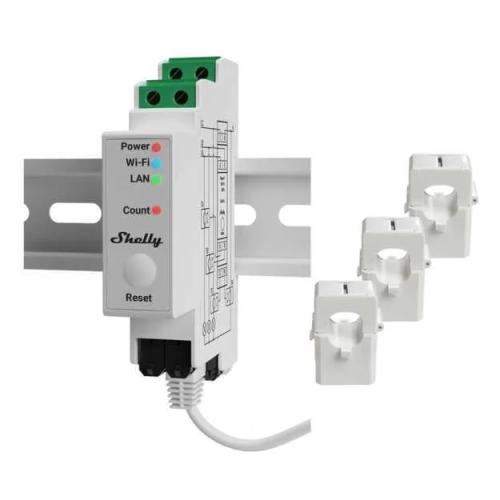 Shelly Pro 3em-120a Next Generation Professional 3-Phase Energy Meter With Contactor Control
