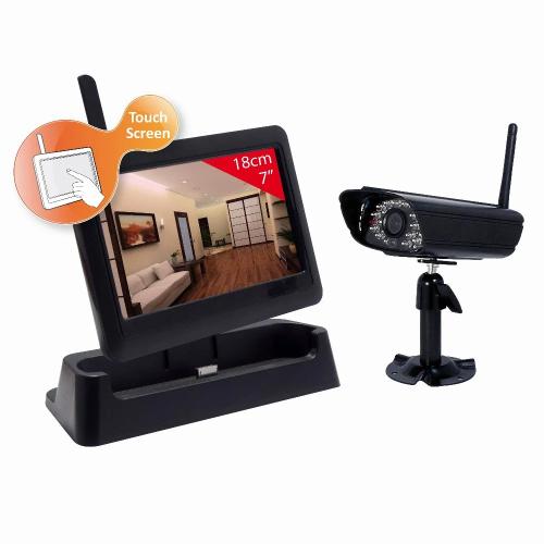 Kit de Câmara Exterior e Monitor com bateria wi-fi