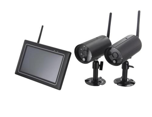 Kit 2 Câmaras Sem Fios 1080p Lcd 7'' e Gravação