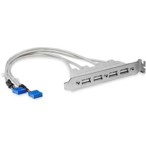 Suporte de Parede Nanobracket Startech Usbplate4 Usb 2.0 Branco