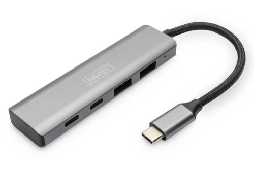 Digitus Usb-C-Hub 4-Port 2.1->2xa3.12xc2.1 Int.Kabel Silber