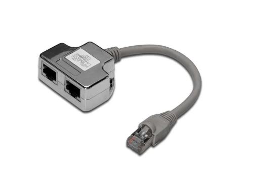 DIGITUS RJ45/2 X RJ45, 0.19 M MULTIPLICADOR DE RE.