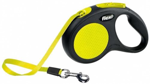 Flexi New Neon 5 M Black Yellow Dog Retractable Lead
