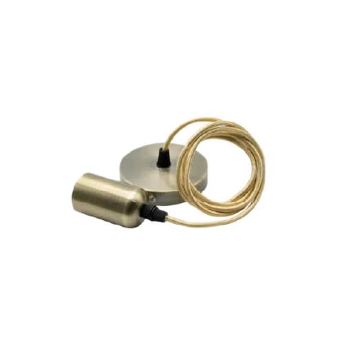 Susp.C/ Fio Textil E27 Liso Bronze