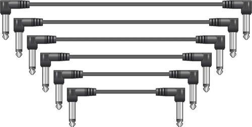 Classic Audio Patch Lead Set Black 6 Pcs 0.5m