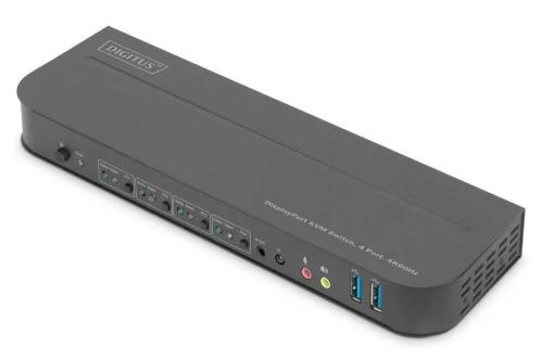 Digitus Kvm Switch 4-Port, 4k60hz, 4x Dp In, 1x Dp/Hdmi Out