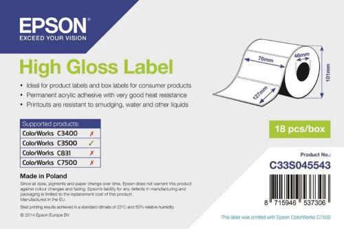 Epson Rolo de Etiqueta 76mmx127mm C3500