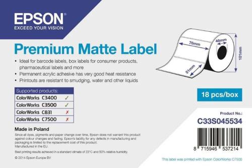 EPSON PREMIUM MATTE LABEL BRANCO