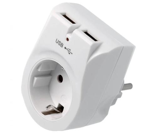 Carregador Car232 2xusb 5v / 2,1a com Schuko Femin