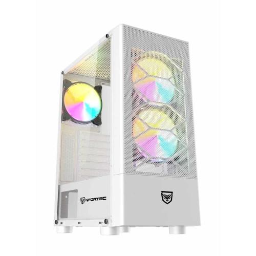 Caixa Semitorre ATX Nfortec Caelum Branco RGB