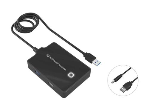 Conceptronic Usb-Hub 4-Port 3.0 ->1x3.0 3x2.0 O.Netzteil Sw